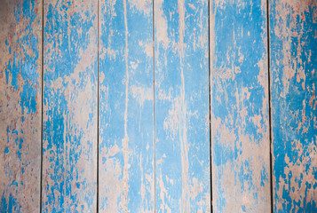 Old vintage blue painted wooden planks. Rustic background texture.
