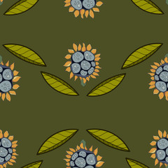 Seamless vector pattern.Fantasy flowers.Natural wallpaper, floral decoration, illustration. Home decor.Spring flowers.Can be used for printing,wrapping paper, poster,wallpaper, greetings and textiles.