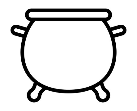 Cauldron / caldron cooking pot line art vector icon for games and websites