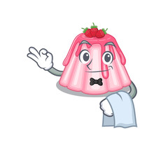 Sweet strawberry jelly Character working as a Waiter