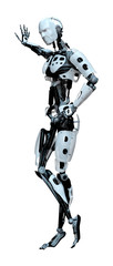 3D Rendering Male Robot on White