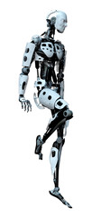 3D Rendering Male Robot on White