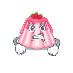 Strawberry jelly cartoon character style having angry face