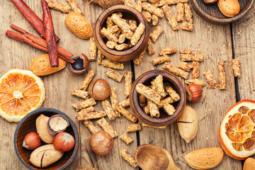 Granola and mixed nuts