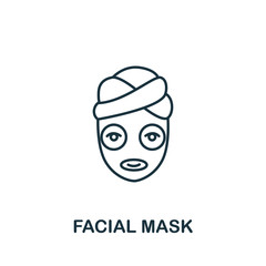 Facial Mask icon from spa therapy collection. Simple line element Facial Mask symbol for templates, web design and infographics