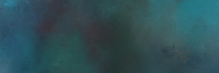 abstract painting background texture with dark slate gray, teal blue and very dark blue colors and space for text or image. can be used as horizontal background texture