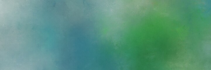 blue chill, sea green and dark gray colored vintage abstract painted background with space for text or image. can be used as horizontal background graphic