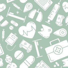 Medicine - Vector color background (seamless pattern) of ambulance for graphic design