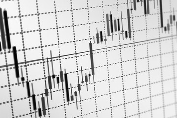 Abstract stock market diagram candle bars trade.