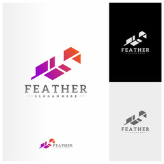 Feather logo design vector template, Simple Feather logo concepts