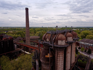 View from the blast furnace on the Landschaftspark Duisburg Nord, Germany