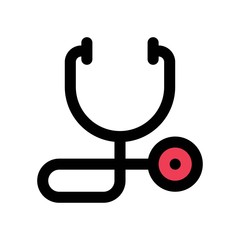 virus transmission related doctor stethoscope vector with editable stroke,