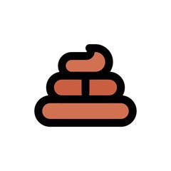 virus transmission related human poop or shit vector with editable stroke,