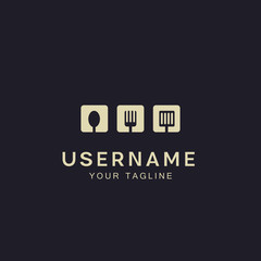restaurant logo template design consist of fork and spoon icon