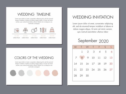 Wedding cards template. Simple illustration.