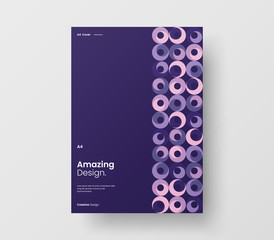 Amazing business presentation vector A4 vertical orientation front page mock up. Modern corporate report cover abstract geometric illustration design layout. Company identity brochure template.