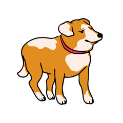 Vector colorful illustration of dog. Can be used for postcard, banner, t-shirt print, invitation, greeting card, poster