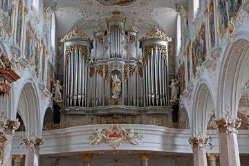 Kirchenorgel  im Benediktinerkloster, Mariastein, Solothurn, Schweiz