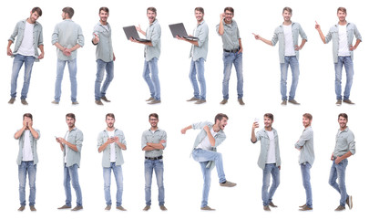 Obraz premium collage of photos of a modern handsome guy.