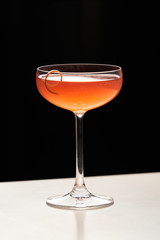 Classic alcoholic cocktail beverage, close-up