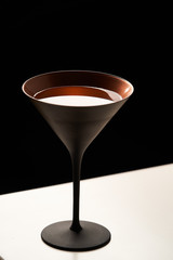 Cosmopolitan cocktail, close-up. Classic cocktail glass