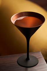 Cosmopolitan cocktail, close-up. Classic cocktail glass