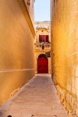 Obraz premium Narrow streets in Mdina also known by its title 