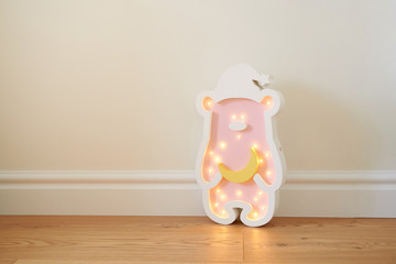 Teddy bear led nightlight for baby room
