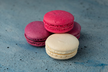 selective focus, butter cookies, fruit and berry macaroons