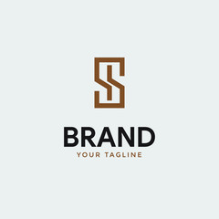 minimalist abstract letter s logo template design editable