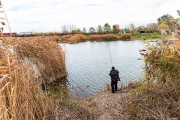 Peaceful place for fishing in nature