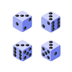 Set of isometric game dice. 