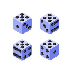 Set of isometric game dice. 