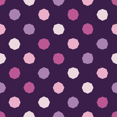 Uneven circles. Polka dots ornament. Seamless pattern. Vector illustration for web design or print.