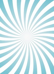 Sunlight swirl rays background. blue and white spiral burst wallpaper.