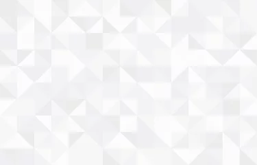 Gardinen Abstraktes Retro-Muster von Dreiecksformen. Weißer dreieckiger Mosaikhintergrund. Geometrische Hippie-Hintergrund-Vektor-Illustration. © Washdog