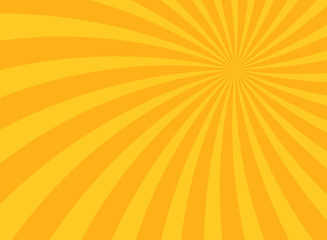 Sunlight swirl rays wide background. orange spiral burst wallpaper.