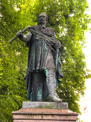 Obraz premium Gebhard Leberecht von Bl√ºcher statue, University Place. Rostock, Germany.