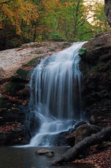 Fototapeta na wymiar Wild forest waterfalls