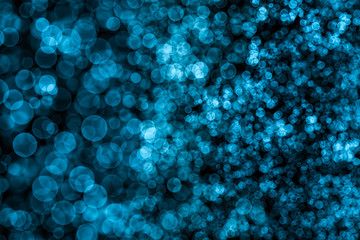 Abstract Blur Bokeh lights effect on Blue colour, Black Background, Glitter, Defocused, Seamless polka dot pattern , Creative, Illustration design