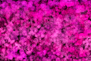 Fototapeta premium Abstract Blur Bokeh lights effect on pink colour, Black Background, Glitter, Defocused, Seamless polka dot pattern , Creative, Illustration design