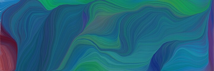 landscape orientation graphic with waves. modern waves background illustration with teal blue, dark moderate pink and very dark magenta color