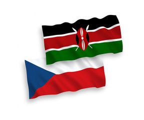 Flags of Czech Republic and Kenya on a white background