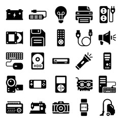  Electronic Devices Solid Icons Pack
