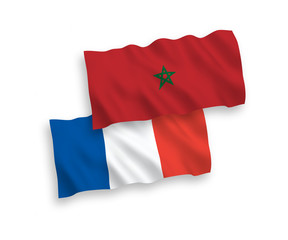 Flags of France and Morocco on a white background