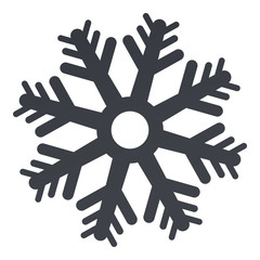 Vector Single Black Silhouette Icon - Abstract Decoration Snowflake Symbol