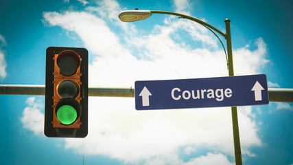 Street Sign to Courage