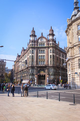 Fototapeta na wymiar Budapest, Hungary - October 06, 2014: Architecture and statues of the city