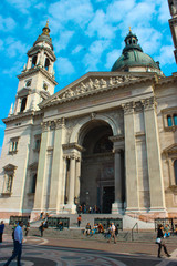 Fototapeta na wymiar Budapest, Hungary - October 06, 2014: Architecture and statues of the city