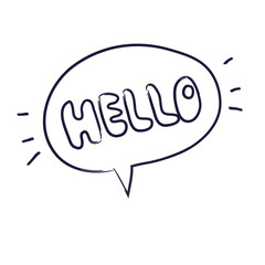 Hello vector illustration in a bubble, lettering